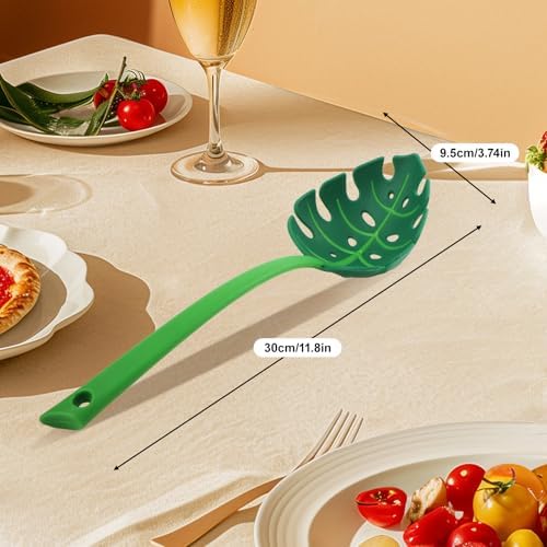 Green Leaf Turtle Back Spoon, Nonstick Cooking Utensil