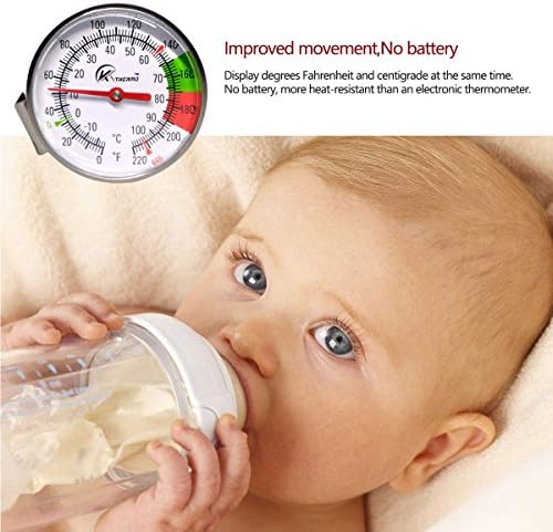 KT THERMO Instand Read 2-Inch Dial Thermometer, Chocolate Milk Foam