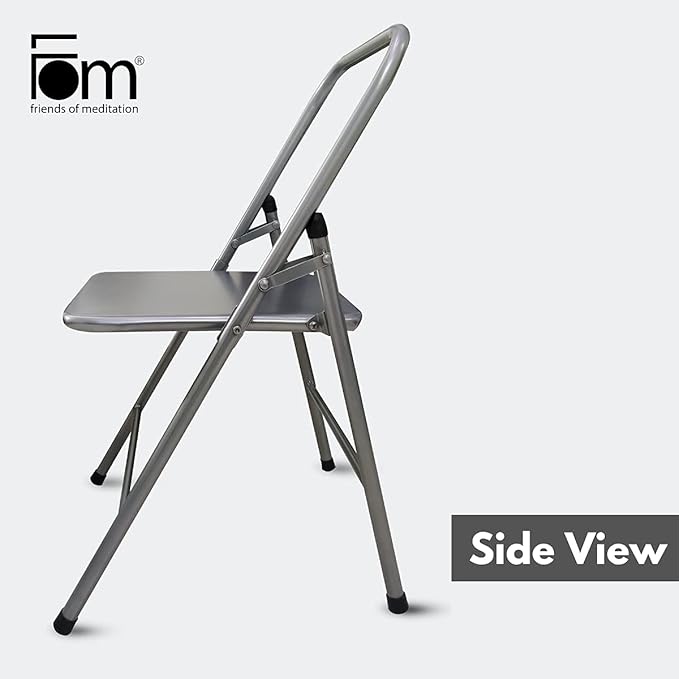 California Wellness Backless Yoga Chair with Yoga Book | Portable Folding Chair | Iyengar Yoga Chair | Flexibility & Strength Training Tool | Yoga Chairs for Adults | Supports Balance Handstand
