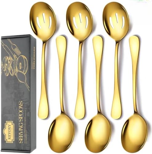 Serving Spoons Set, Includes 3 Large, 3 Slotted