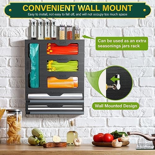 KOCWELL Bag Organizer & Plastic Wrap Dispenser