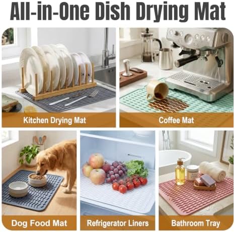2 Pack Silicone Dish Drying Mat