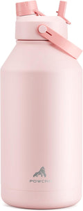 64 oz Insulated Water Bottle with 2-in-1 Straw and Spout Lid, Keep Cold 24H, Leak-Proof, BPA-Free, Double Wall Stainless Steel Water Bottle for Sports, Gym, Travel, and School (Cotton Candy)