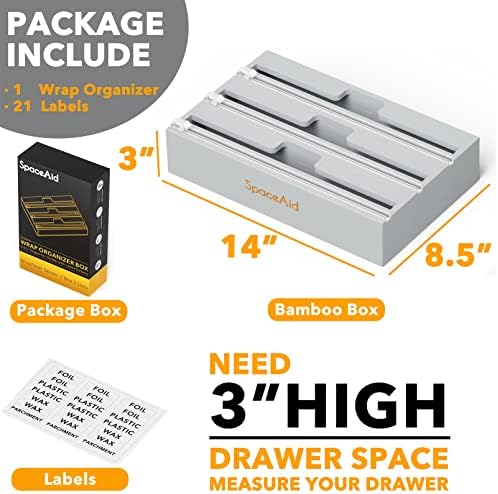 SpaceAid WrapNeat 3 in 1 Wrap Organizer