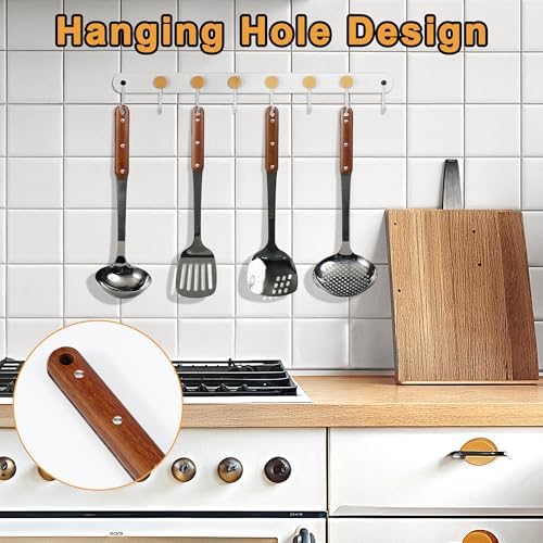 FJNATINH Stainless Steel Wok Spatula, Slotted Spatulas, Skimmer Ladle Tool Set