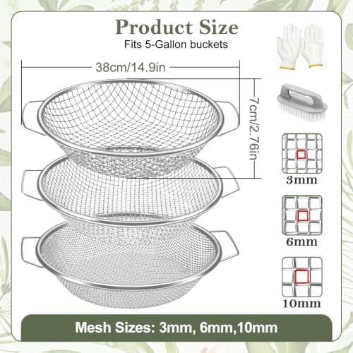3PCS Soil Sifter for Gardening