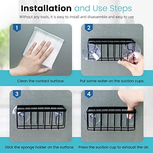 HLOOL Kitchen Sink Sponge Holder, Kitchen Sink Caddy, Sponge Holder