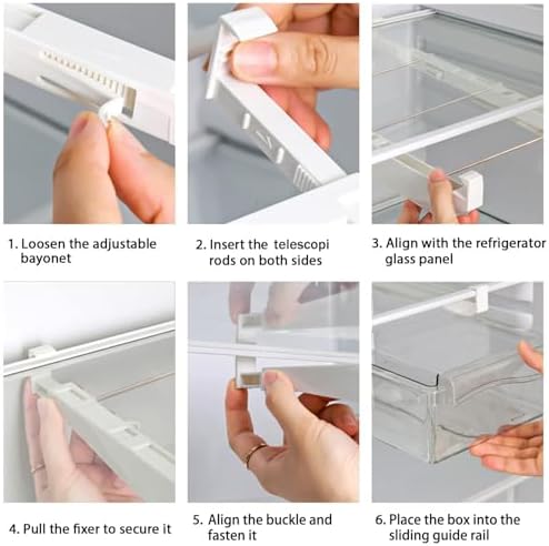 URALFA 2PCS Fridge Drawer Organizer and Egg Holder