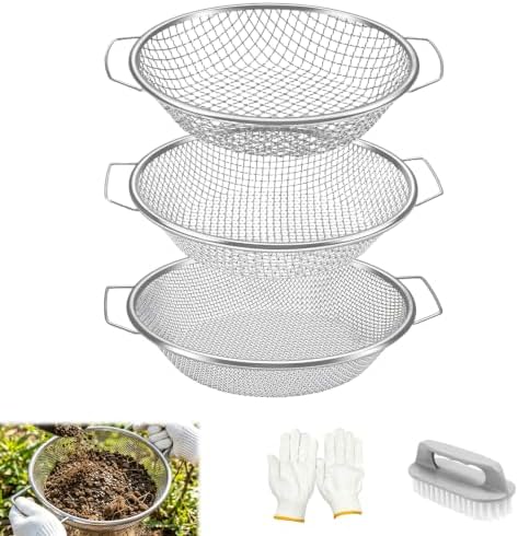 3PCS Soil Sifter for Gardening