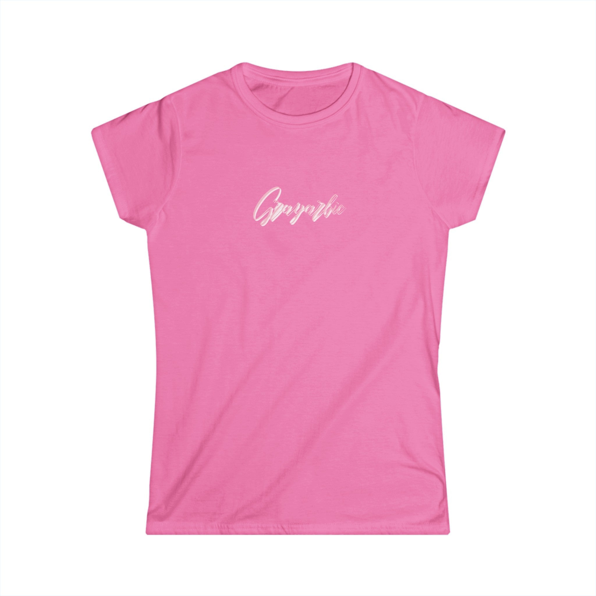 Grayarbie women's semi-fitted softstyle cotton tee with short sleeves and reinforced collar