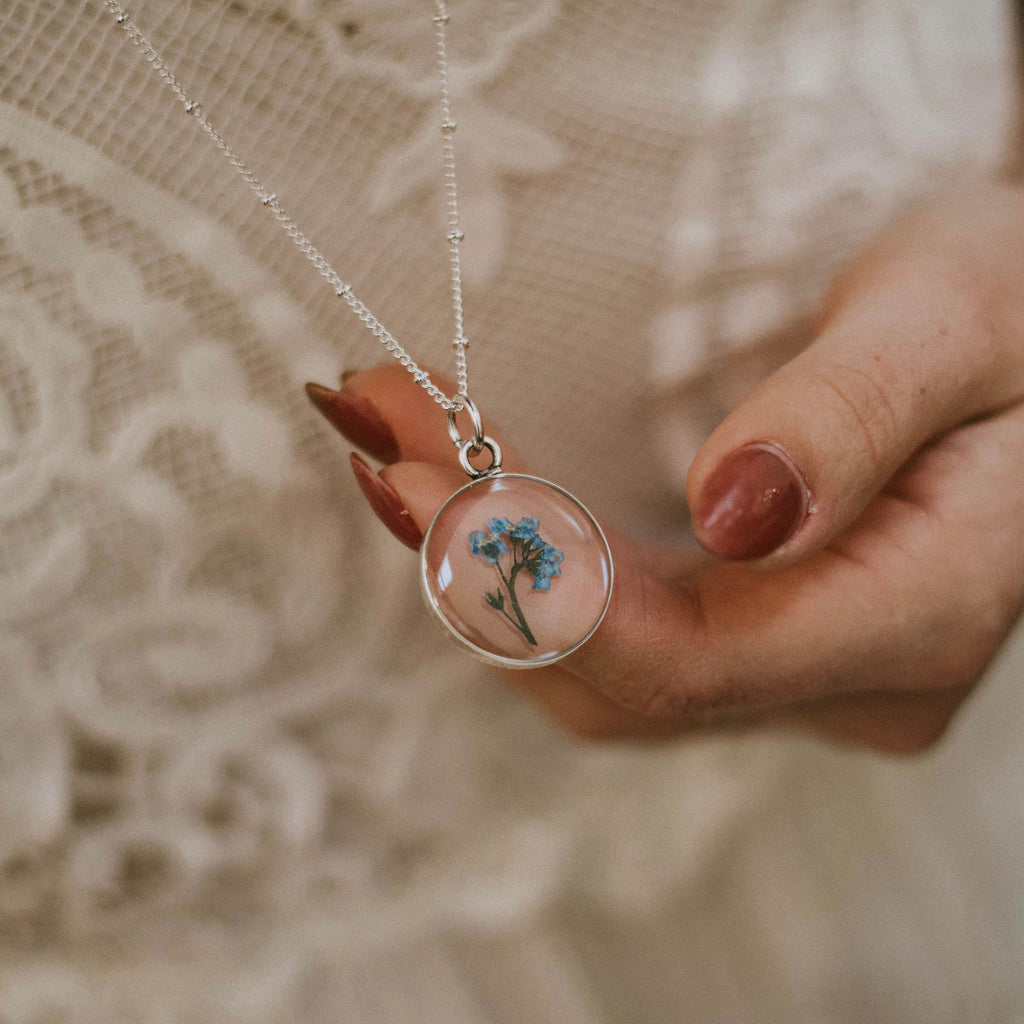 Large Round Botanical Pendant Gold & Silver Plated