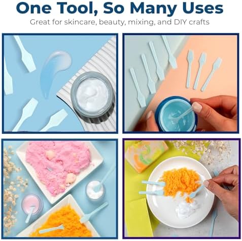 Kopperko Mini Skincare Spatula, 2.5 Inch, 500 Pack, Sky Blue