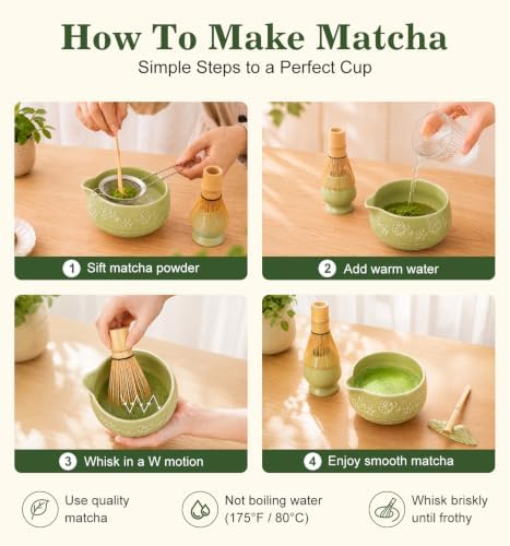 Matcha Whisk Set, Ceramic Matcha Kit