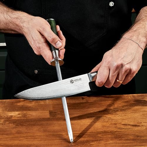 HexClad 9" Knife Honing Rod, Sharpen and Straighten Knife Blades