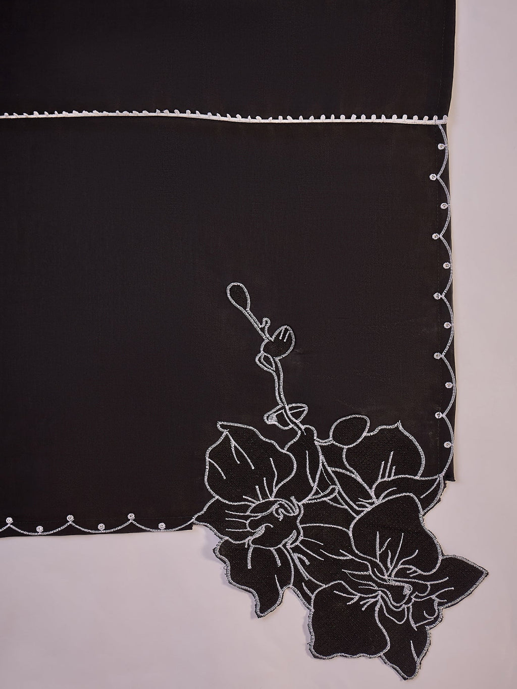 Black Silk Embroidered Readymade Kurta Set for Women
