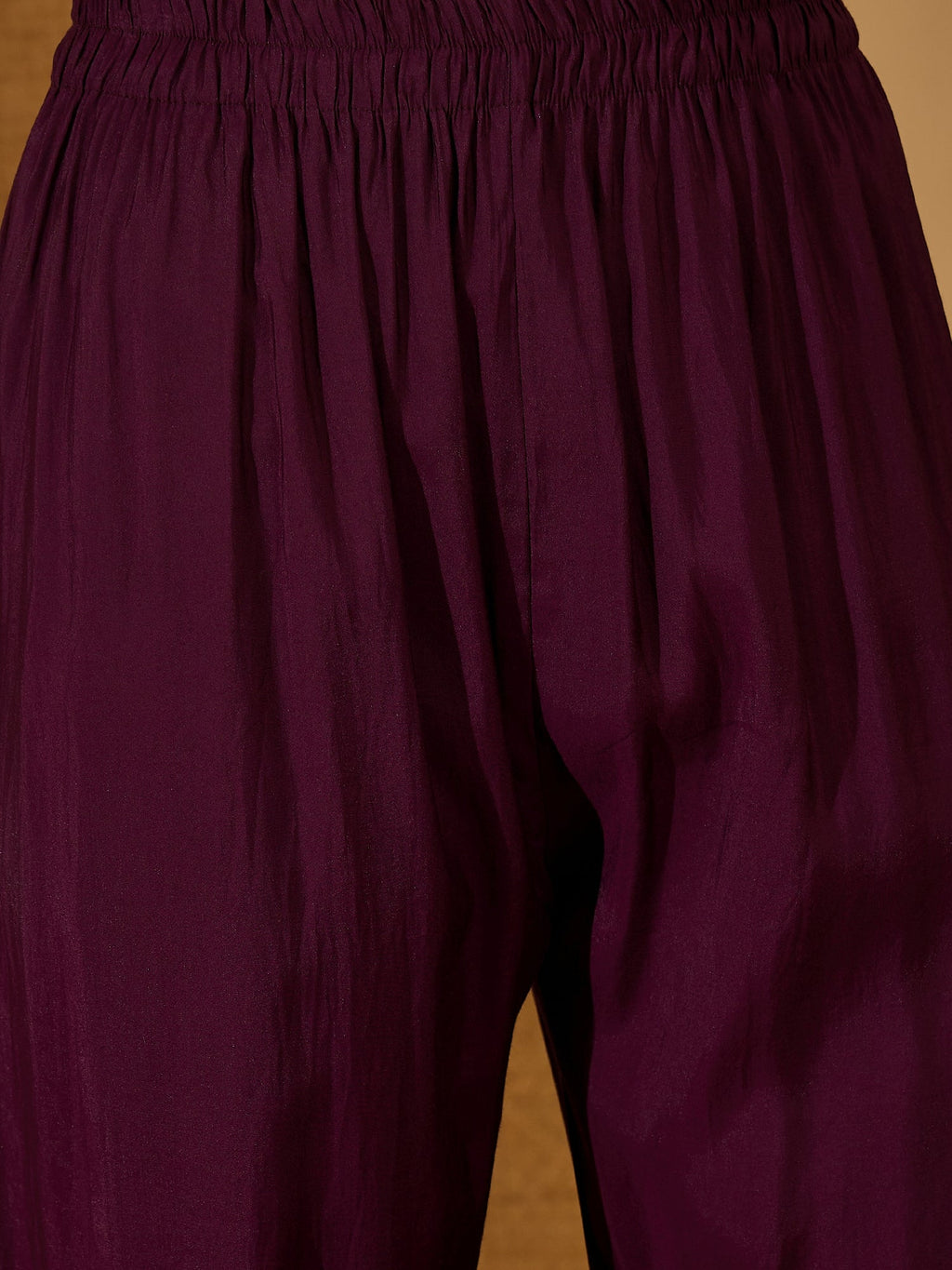 Women's Purple Silk Embroidered Readymade Kurta Set
