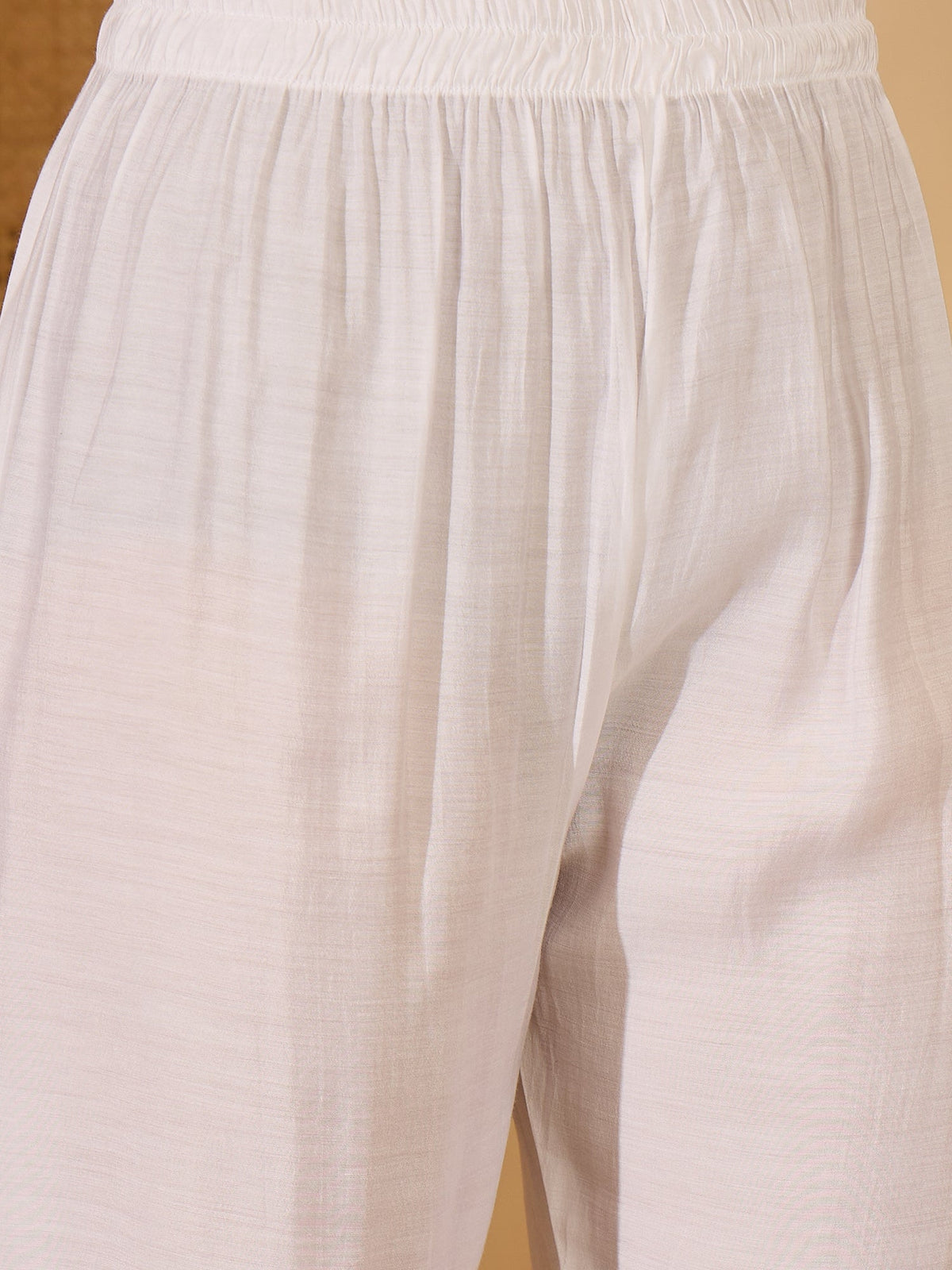 Ivory White Silk Embroidered Kurta Set - Elegant Ethnic Wear