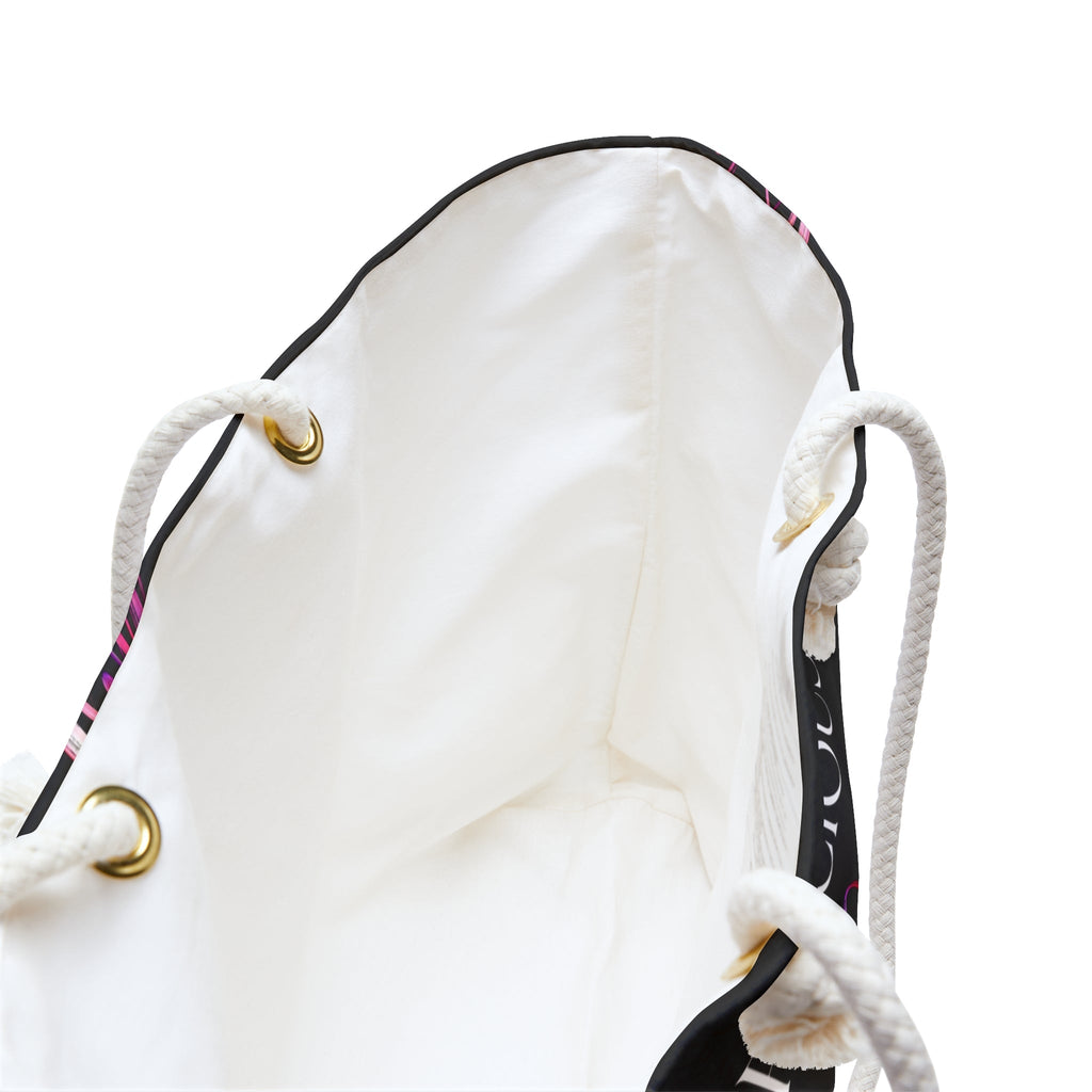 Oversized Weekender Tote Bag with Rope Handles for Beach Travel