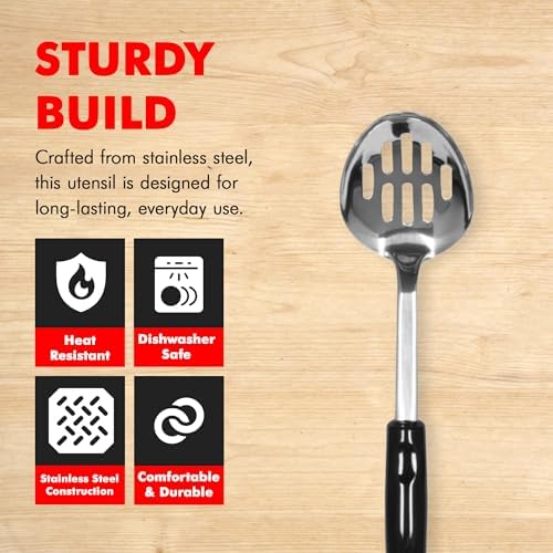 Chef Craft Select Slotted Spoon, 12 inch, Stainless Steel