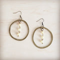 Western Copper Hoop Earrings w/ Champagne Pearl Beads 200bu