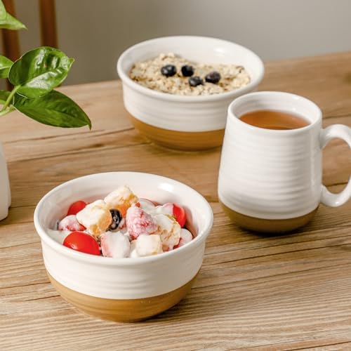 HASENSE Ceramic Cereal Bowls, 20 OZ Soup Bowls