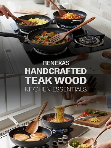 Kitchen Utensils Set, 12 Piece Teak Wooden Utensil Set