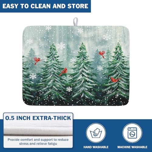Winter Pines Tree Dish Drying Mats