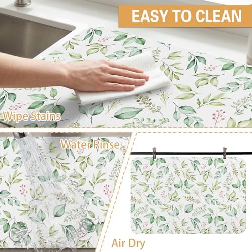 Kitchen Countertop Dish Drying Mat, Super Absorbent Coffee Bar Mat