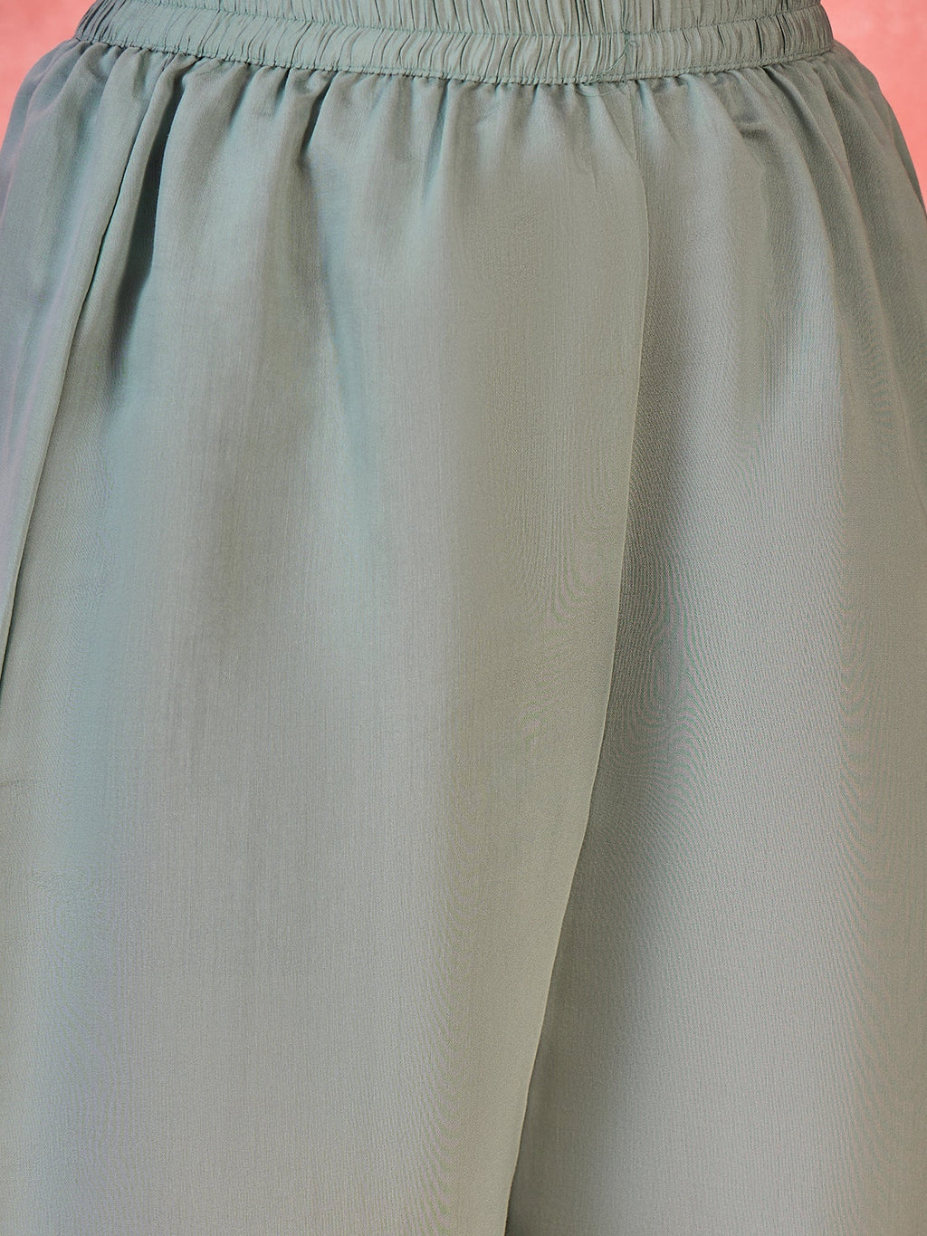 Grey Silk Embroidered Kaftan-Style Kurta Set for Women