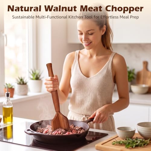 Wooden Meat Chopper & Masher – 4-in-1 Kitchen Tool