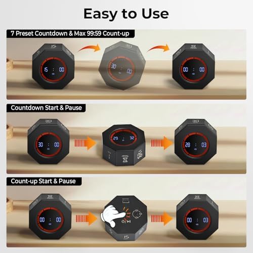 Rechargeable Pomodoro Timer, Small Gravity Timer