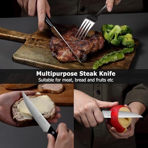 PAUDIN Steak Knife Set of 8, Razor-Sharp Kitchen Knife Set 4.5"