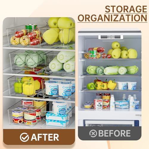incostar Clear Fridge Organizer, Refrigerator Organizer Bins