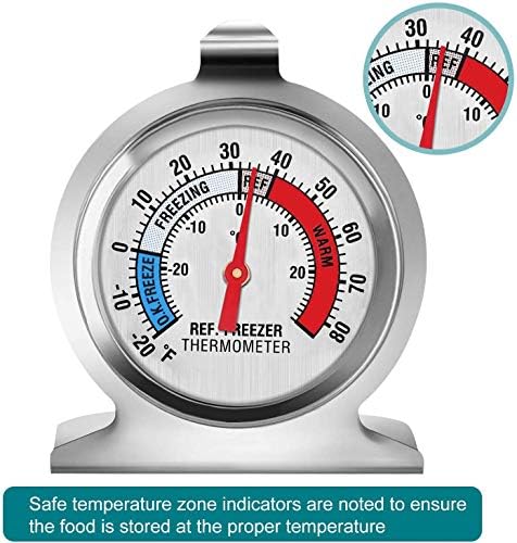 Refrigerator Thermometer, Large Dial Freezer Thermometer, Classic Series