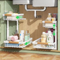 Kitstorack Under Sink Organizer, 2 Tier Under the Sink Storage, Slide out Pull