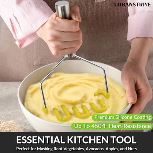 Urbanstrive Non-Scratch Silicone Potato Masher Kitchen Tool, Potatoes Masher