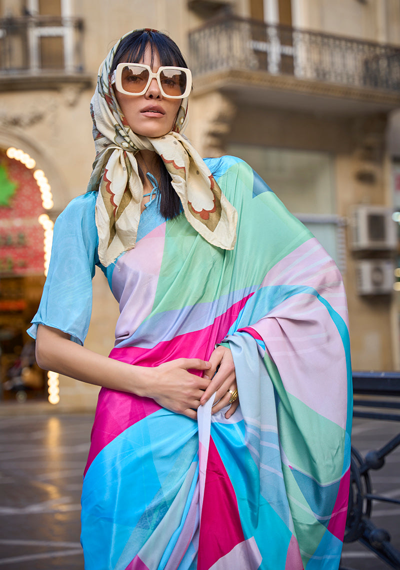 Elegant Multi Colour Crepe Silk Saree for Festive Occasions