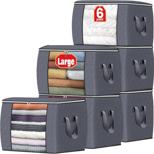 Fab totes 90L Clothes Storage, Foldable Thick Fabric Blanket Storage Bags
