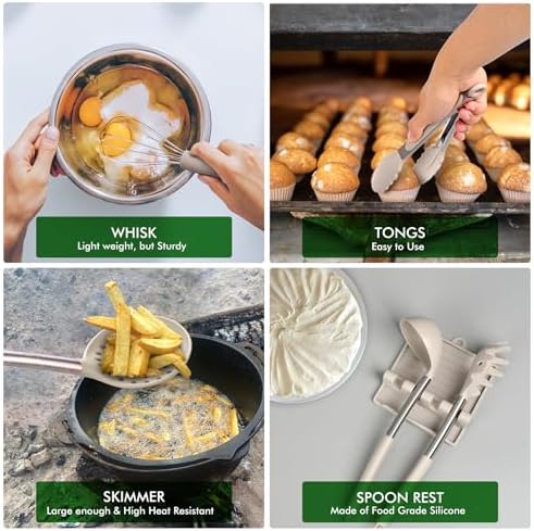 HOTEC Silicone Kitchen Cooking Utensils Set