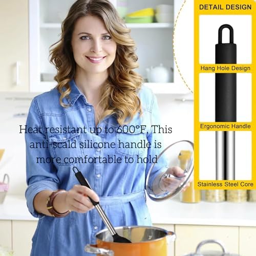 Silicone Slotted Cooking Spoon Set, Ladle Strainers, Kitchen Utensils
