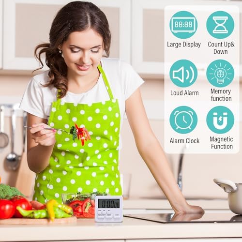 Leumoi 2 Pcs Digital Kitchen Timer 24 Hour Alarm