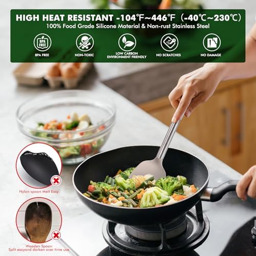 HOTEC Silicone Kitchen Cooking Utensils Set