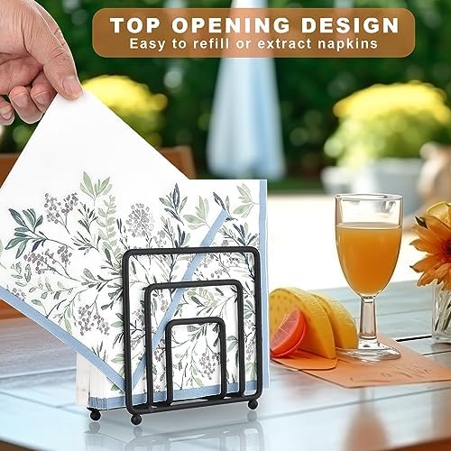 Napkin Holder for Table, Modern Metal Black Napkin Holders for Kitchen Dining