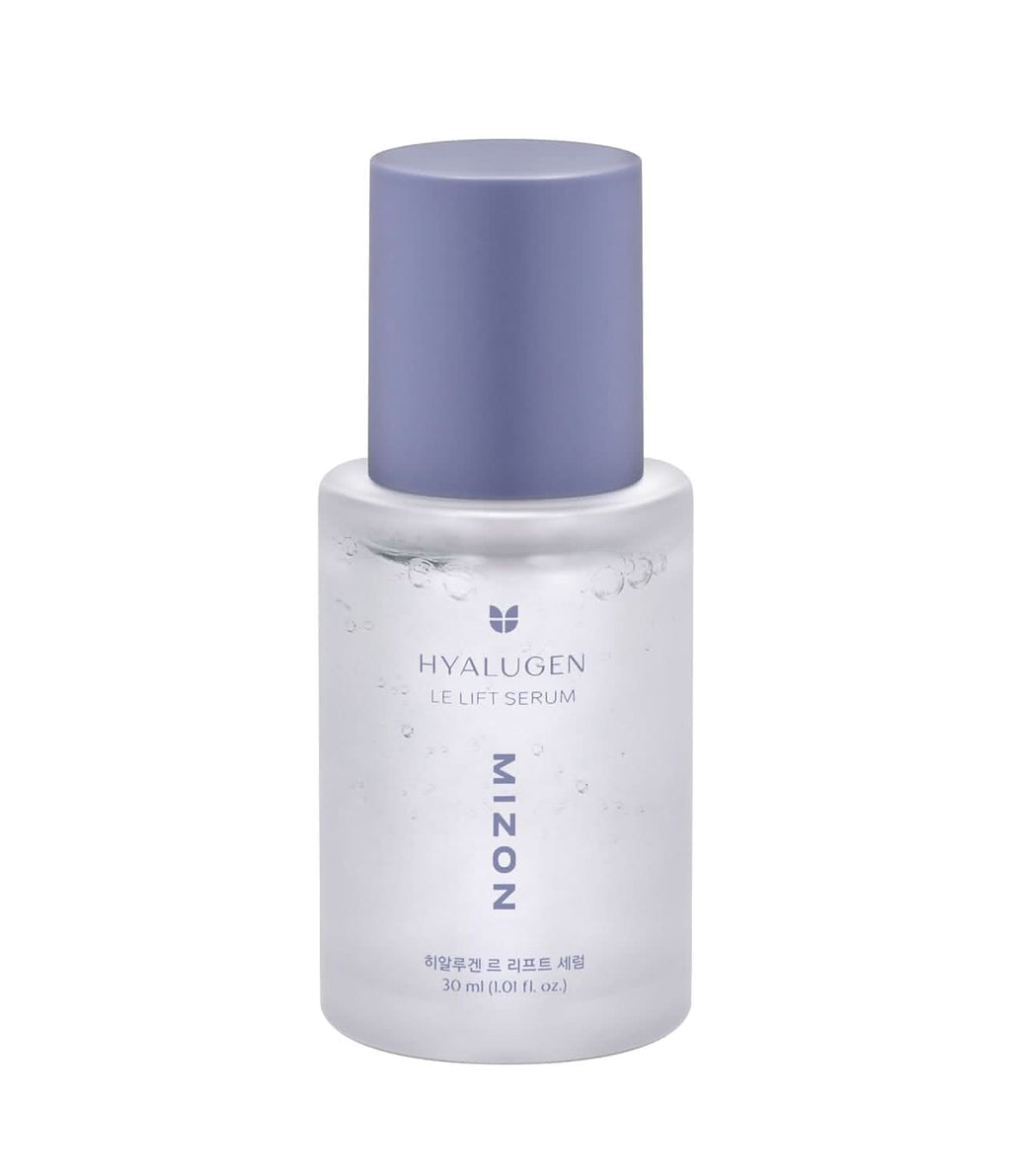MIZON Hyalugen Le Lift Serum 30ml bottle in white and purple packaging