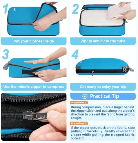 BAGAIL 4 Set/6 Set/8 Set Compression Packing Cubes Travel Accessories