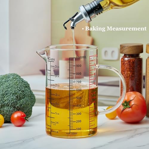 Ackers BORO3.3 Glass Measuring Cup--Made of High Borosilicate Glass Measuring