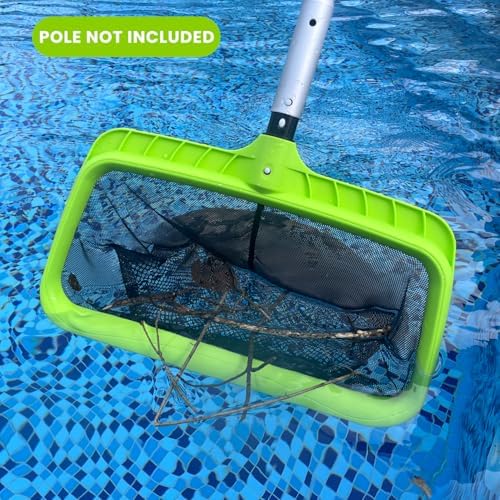 Sepetrel Swimming Pool Leaf Skimmer Net, Double-Layer & Reinforced Frame Deep