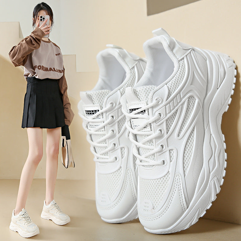 Women's Off-White Chunky Platform Casual Sports Sneakers - Image 2