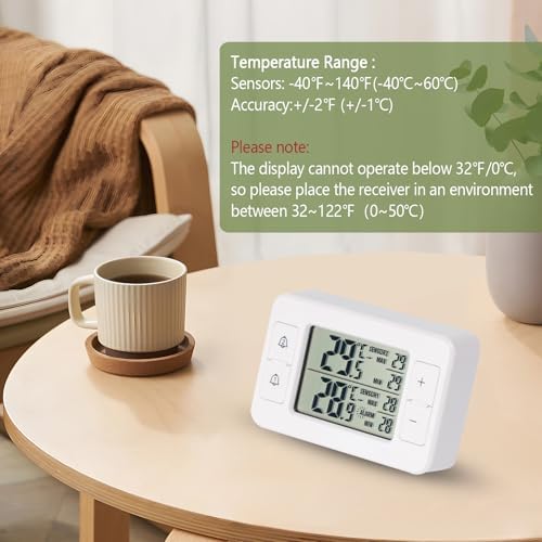 Refrigerator Thermometer, Digital Freezer Thermometer