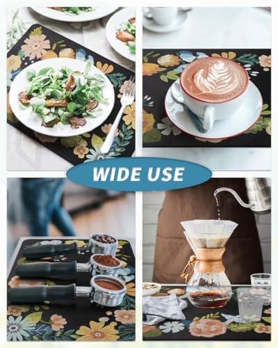 AMOAMI Coffee Mat Hide Stain Rubber Backed Absorbent Dish Drying Mat
